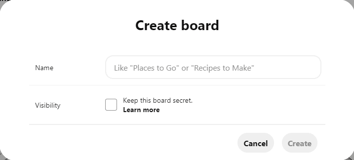 Create Pinterest Board