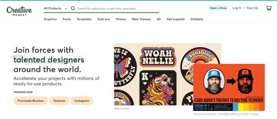 How To Sell Art Online And Make Money In 2024 Complete Detailed Guide   Screenshot Of Explore The Worlds Marketplace For Design   Creative Market 920x398 