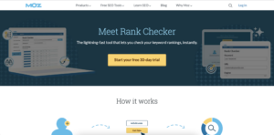 Screenshot of the Moz homepage.