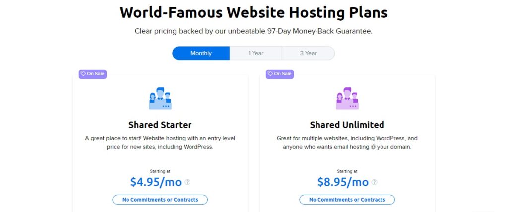 dreamhost shared hosting price