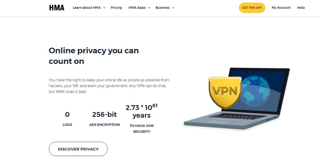 HMA VPN service  Total online privacy with HMA