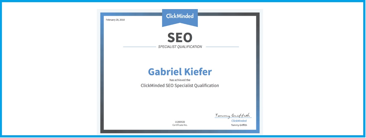 ClickMinded certification.