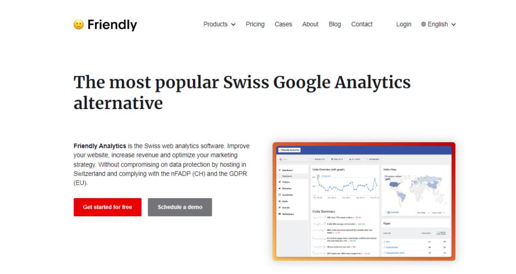 friendly analytics homepage