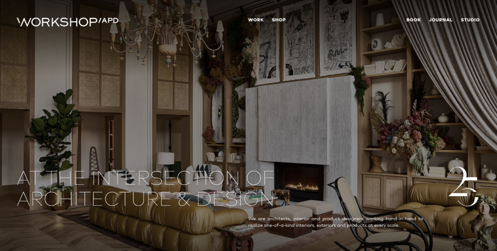 interior design websites - workshop/apd homepage screenshot